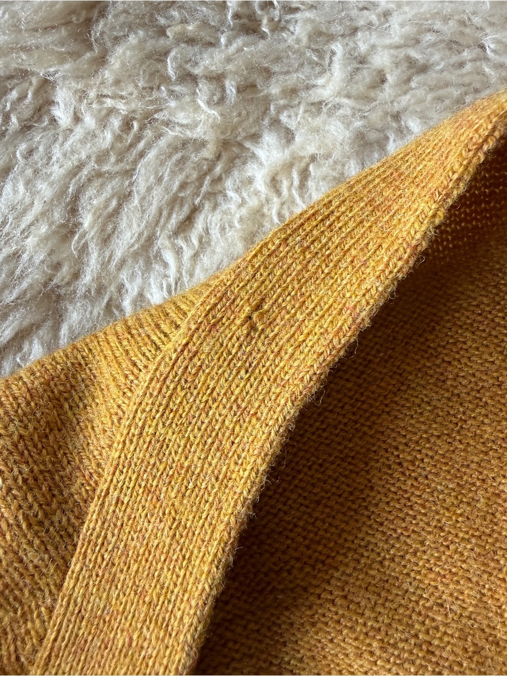 Pendleton Mustard Shetland Wool Cardigan Sweater - Picture 9 of 11